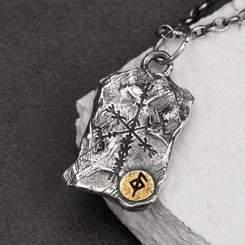 Collier Viking en Argent Sterling 925 - Stèle Runique-HERITAGE VIKING
