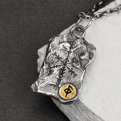 Collier Viking en Argent Sterling 925 - Stèle Runique-HERITAGE VIKING