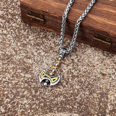 Collier Viking - Hache Viking Dorée-HERITAGE VIKING