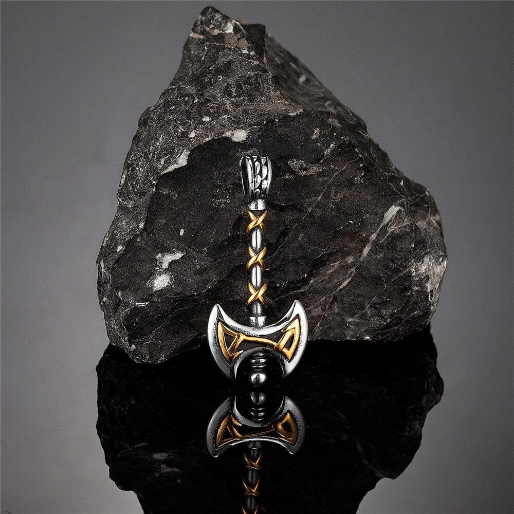 Collier Viking - Hache Viking Dorée-HERITAGE VIKING