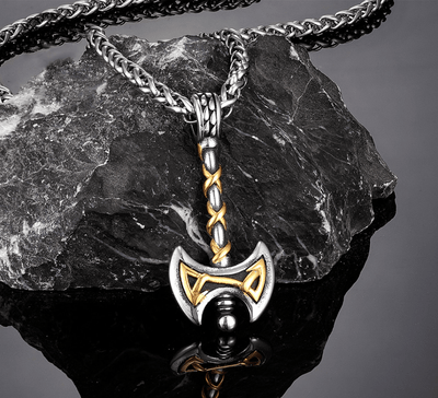 Collier Viking - Hache Viking Dorée-HERITAGE VIKING