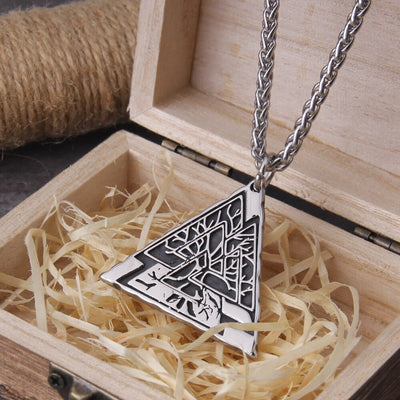 Collier Viking "Lien des Mondes: Pendentif Yggdrasil Valknut"-HERITAGE VIKING
