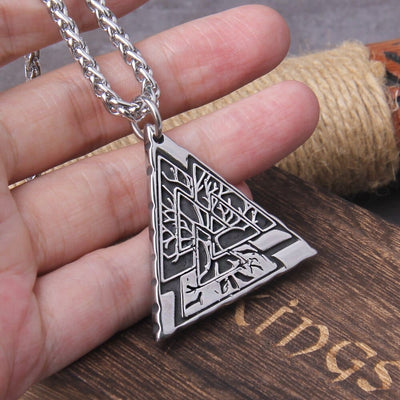 Collier Viking "Lien des Mondes: Pendentif Yggdrasil Valknut"-HERITAGE VIKING