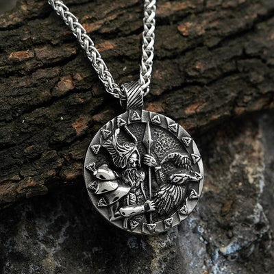 Collier Viking Odin et les corbeaux Huginn et Muninn-HERITAGE VIKING