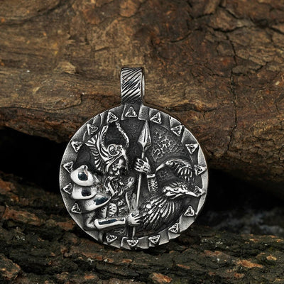 Collier Viking Odin et les corbeaux Huginn et Muninn-HERITAGE VIKING
