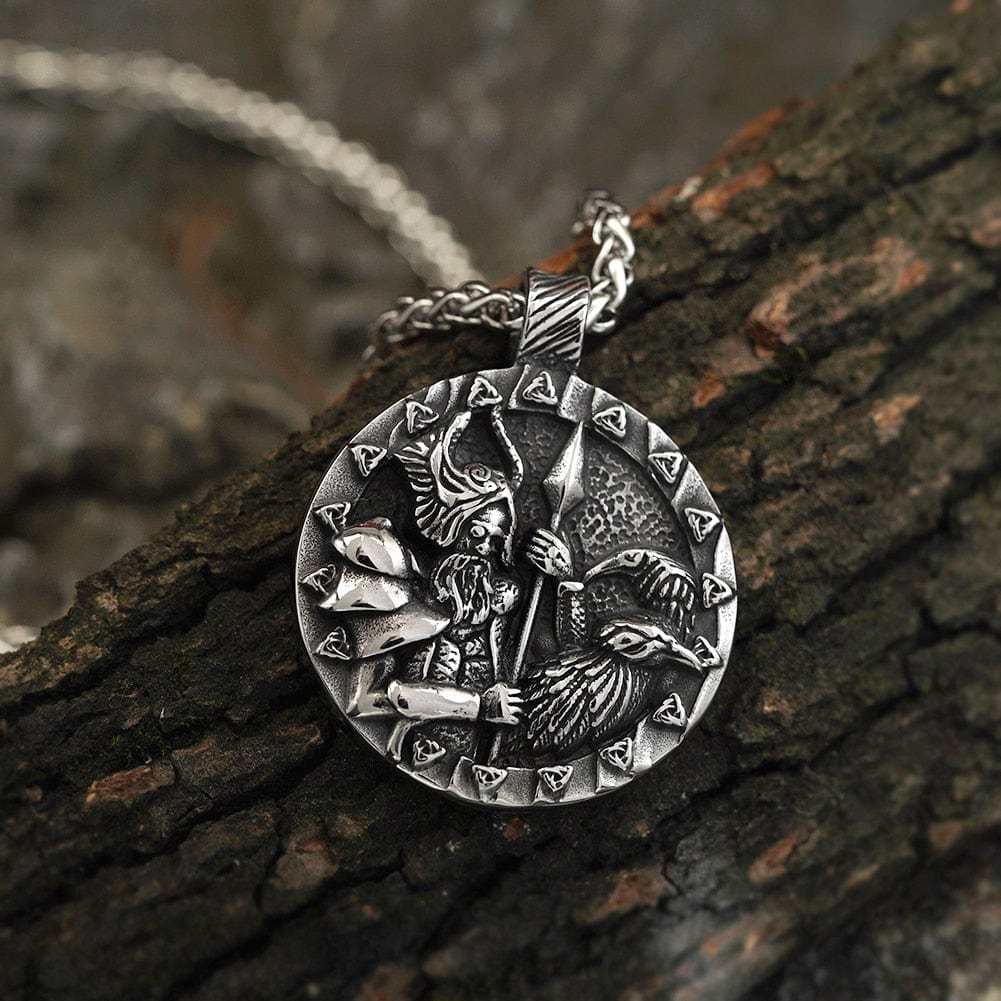 Collier Viking Odin et les corbeaux Huginn et Muninn-HERITAGE VIKING