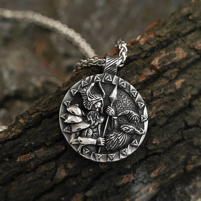 Collier Viking Odin et les corbeaux Huginn et Muninn-HERITAGE VIKING