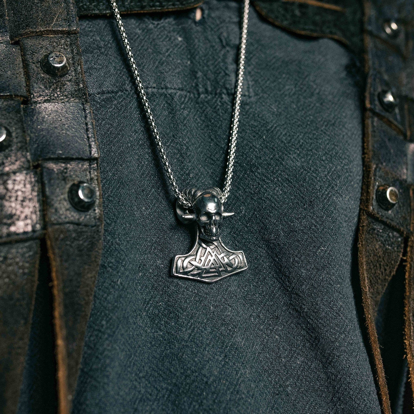 Collier Viking tête de mort Valknut-HERITAGE VIKING