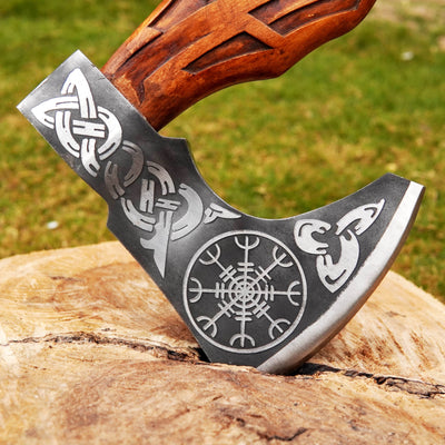 Hache Guerrière Viking - "Colère d'Huginn et Muninn"-HERITAGE VIKING