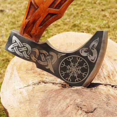 Hache Guerrière Viking - "Colère d'Huginn et Muninn"-HERITAGE VIKING