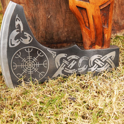 Hache Guerrière Viking - "Colère d'Huginn et Muninn"-HERITAGE VIKING