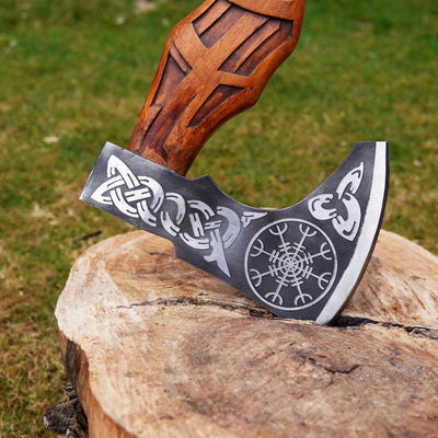 Hache Guerrière Viking - "Colère d'Huginn et Muninn"-HERITAGE VIKING
