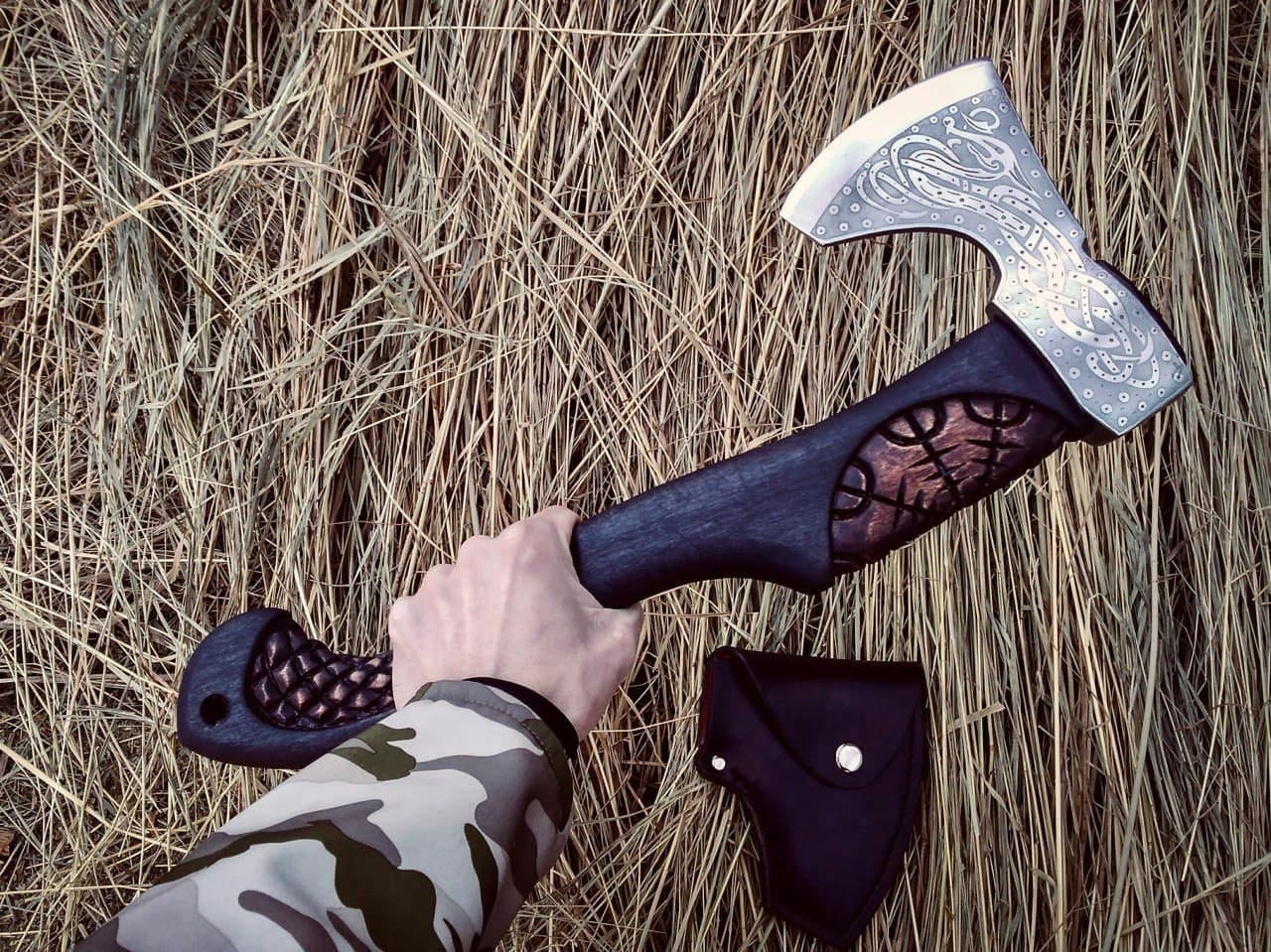 Hache Guerrière Viking - "Foudre de l'Aurore"-HERITAGE VIKING