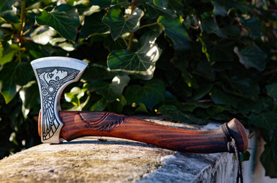 Hache Guerrière Viking - "Hache de l'Aurore Boréale"-HERITAGE VIKING