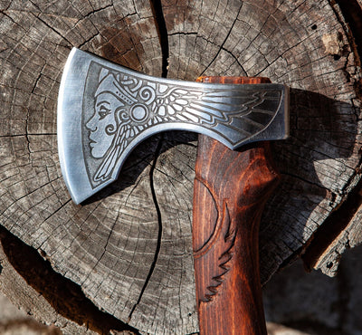 Hache Guerrière Viking - "Hache de l'Aurore Boréale"-HERITAGE VIKING