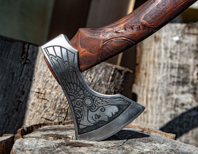 Hache Guerrière Viking - "Hache de l'Aurore Boréale"-HERITAGE VIKING