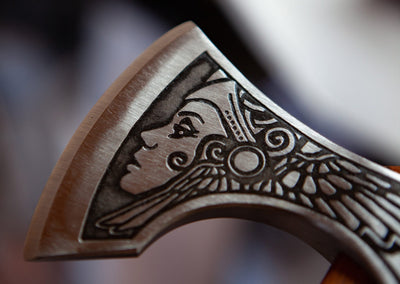 Hache Guerrière Viking - "Hache de l'Aurore Boréale"-HERITAGE VIKING