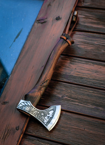Hache Guerrière Viking - "Hache de l'Aurore Boréale"-HERITAGE VIKING