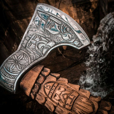 Hache Guerrière Viking - "Hache du Dragon-Blizzard"-HERITAGE VIKING