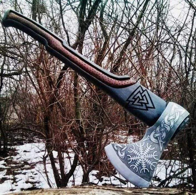 Hache Symboles Vikings Valknut et Aegishjalmur-HERITAGE VIKING