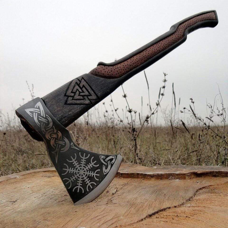Hache Symboles Vikings Valknut et Aegishjalmur-HERITAGE VIKING