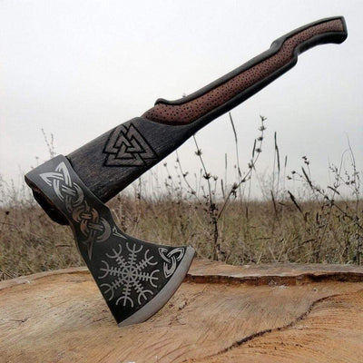 Hache Symboles Vikings Valknut et Aegishjalmur-HERITAGE VIKING