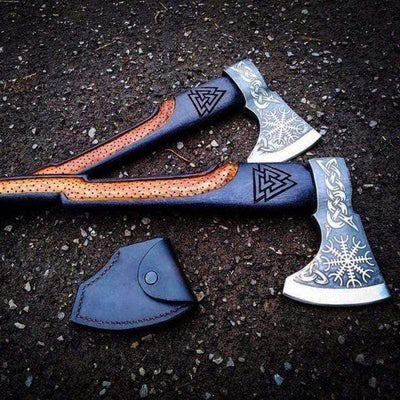 Hache Symboles Vikings Valknut et Aegishjalmur-HERITAGE VIKING