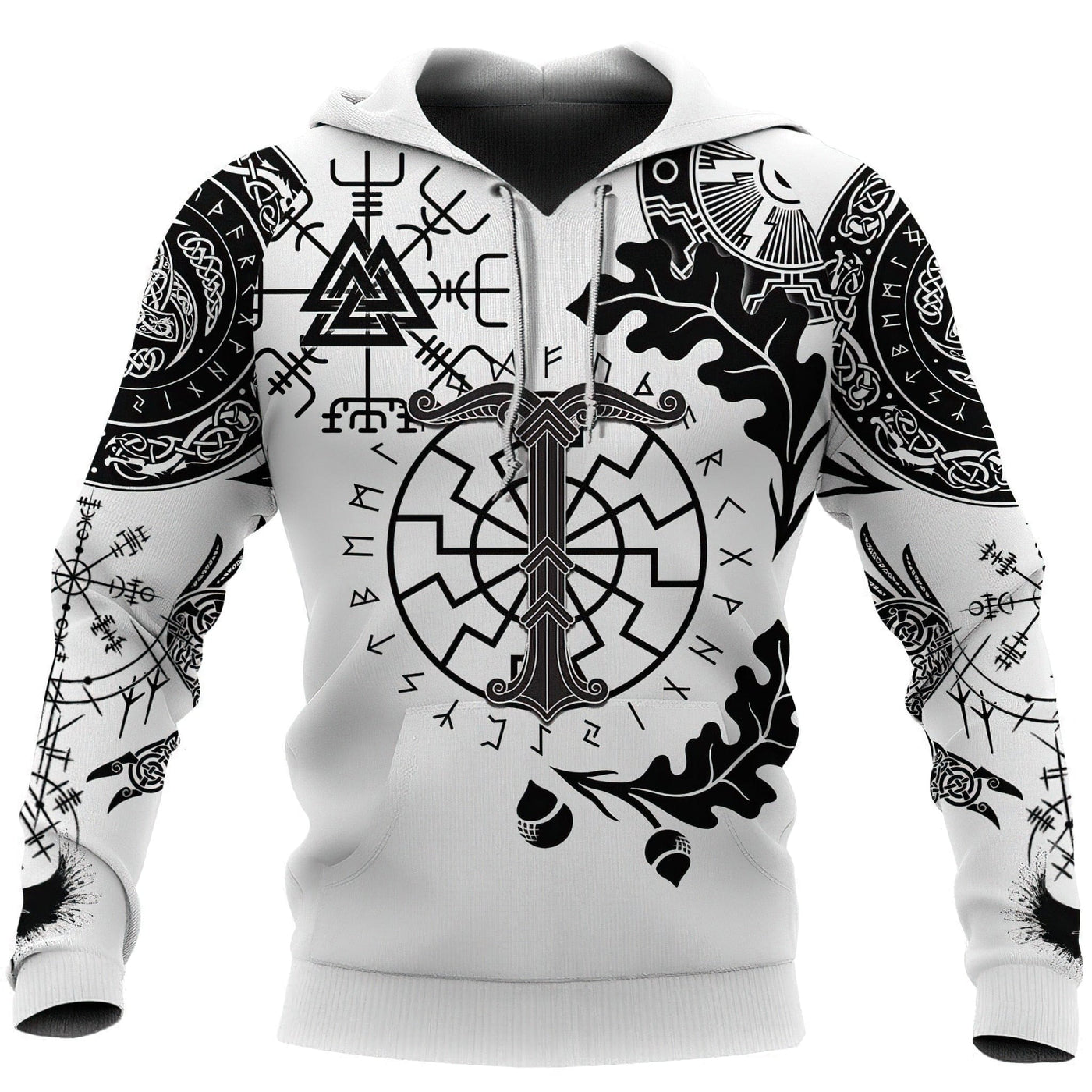 Hoodie Viking "Hoodie Énigme Runique et Vegvisir"-HERITAGE VIKING