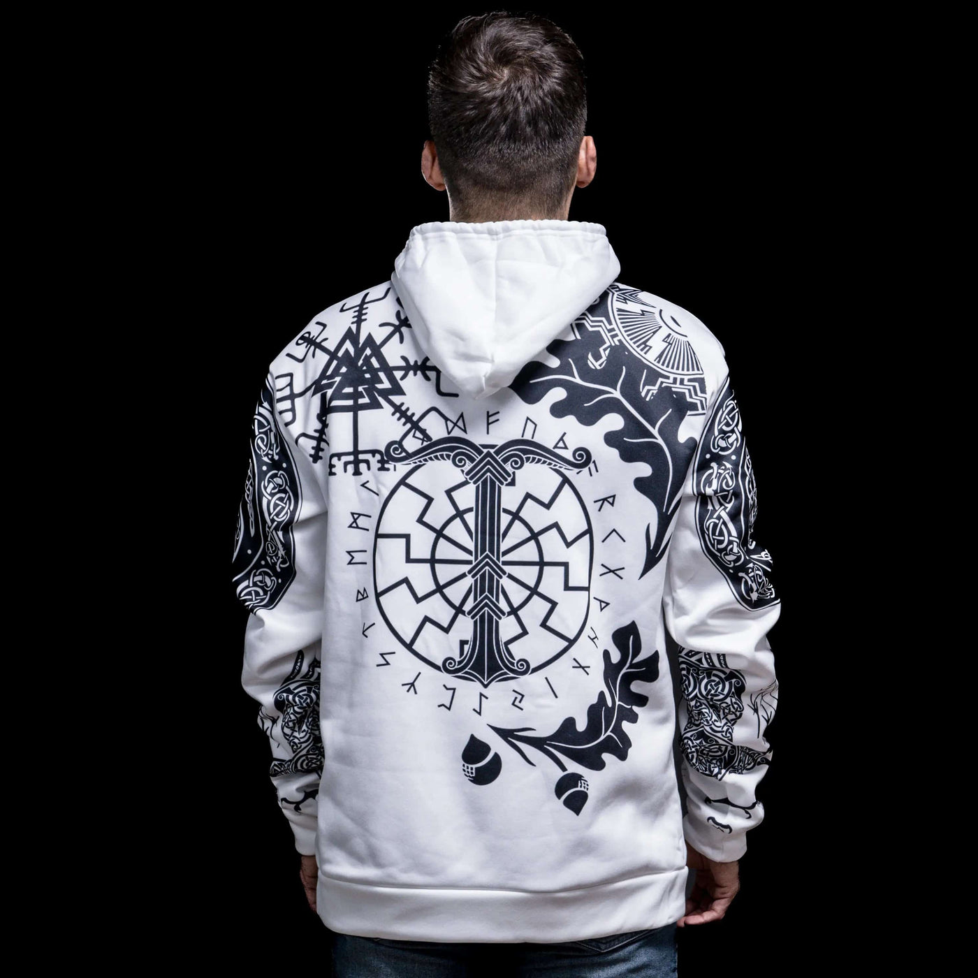 Hoodie Viking "Hoodie Énigme Runique et Vegvisir"-HERITAGE VIKING