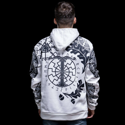 Hoodie Viking "Hoodie Énigme Runique et Vegvisir"-HERITAGE VIKING