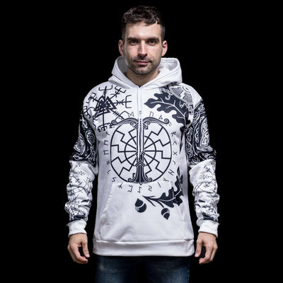 Hoodie Viking "Hoodie Énigme Runique et Vegvisir"-HERITAGE VIKING