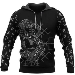Hoodie Viking "Hoodie Infinity Ouroboros et Vegvisir"-HERITAGE VIKING