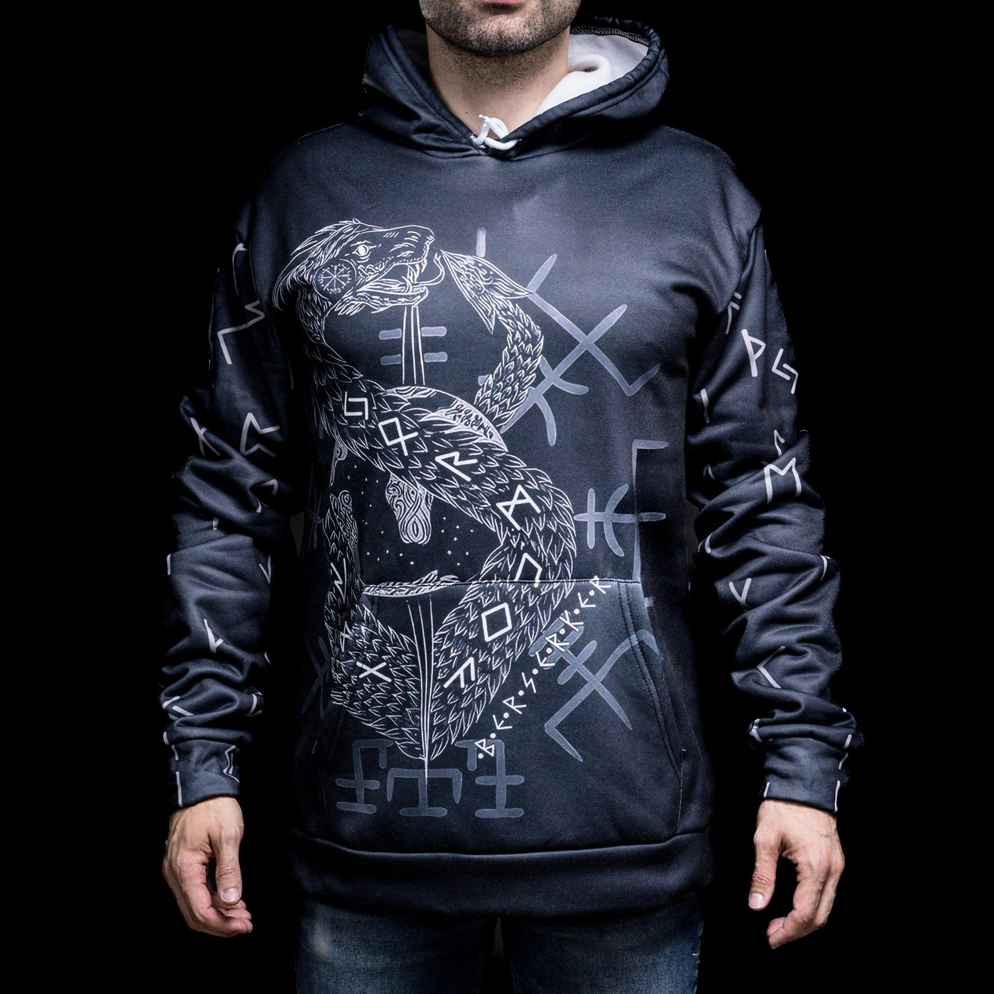 Hoodie Viking "Hoodie Infinity Ouroboros et Vegvisir"-HERITAGE VIKING