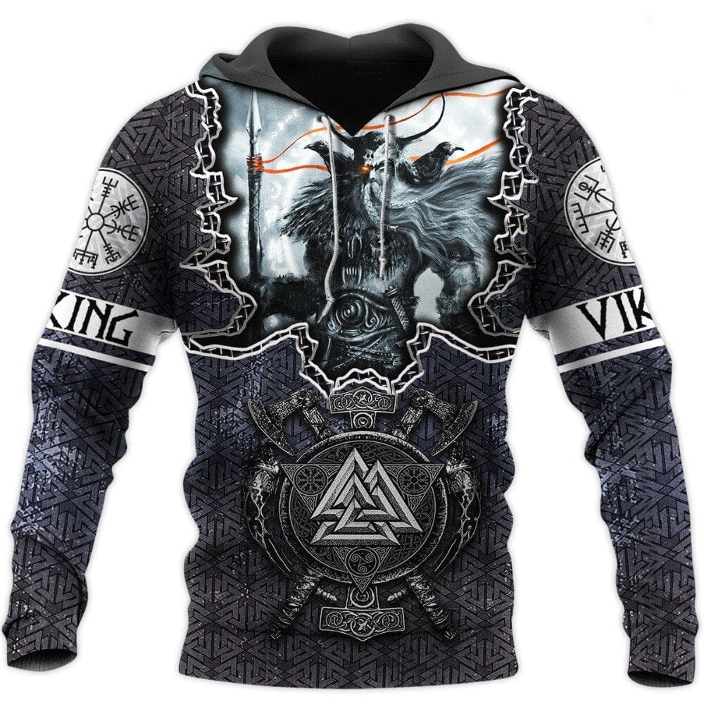 Hoodie Viking "Hoodie Odin et Gungnir - Les Haches du Valknut"-HERITAGE VIKING