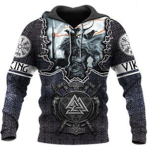 Hoodie Viking "Hoodie Odin et Gungnir - Les Haches du Valknut"-HERITAGE VIKING