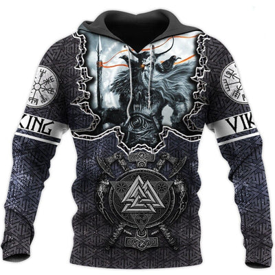 Hoodie Viking "Hoodie Odin et Gungnir - Les Haches du Valknut"-HERITAGE VIKING