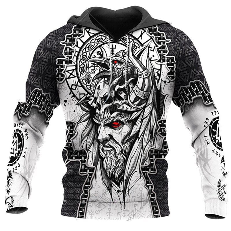Hoodie Viking "Regard de corbeau d'Odin"-HERITAGE VIKING