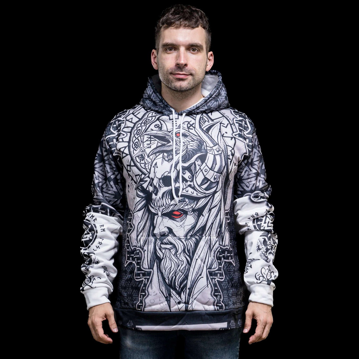 Hoodie Viking "Regard de corbeau d'Odin"-HERITAGE VIKING