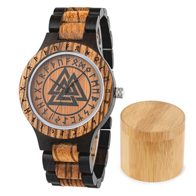 Montre en bois Valknut - Odin's Hall-HERITAGE VIKING
