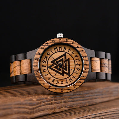 Montre en bois Valknut - Odin's Hall-HERITAGE VIKING
