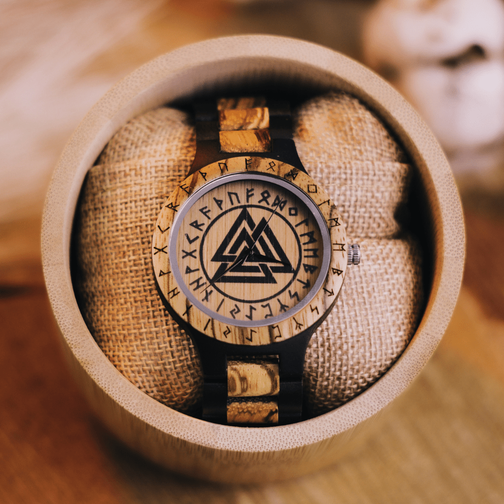 Montre en bois Valknut - Odin's Hall-HERITAGE VIKING