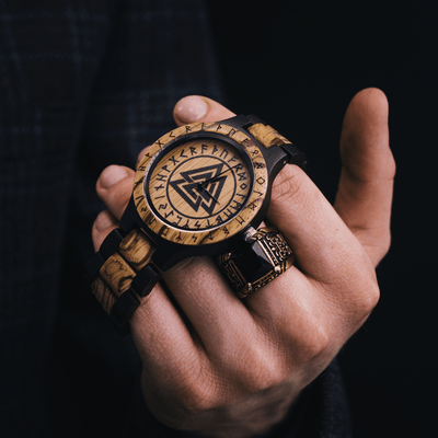 Montre en bois Valknut - Odin's Hall-HERITAGE VIKING