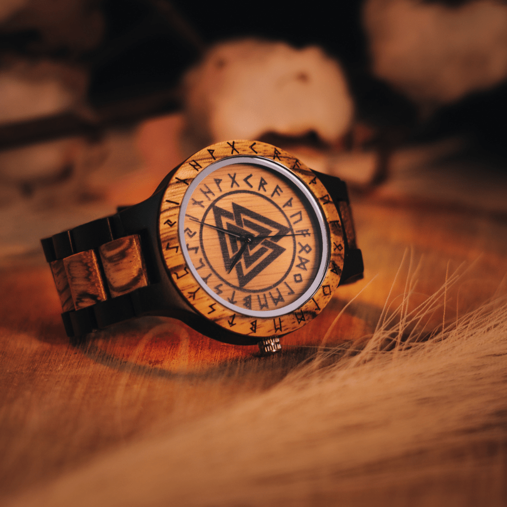 Montre en bois Valknut - Odin's Hall-HERITAGE VIKING