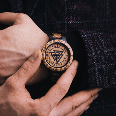 Montre en bois Valknut - Odin's Hall-HERITAGE VIKING