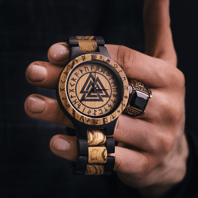 Montre en bois Valknut - Odin's Hall-HERITAGE VIKING