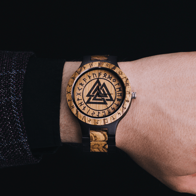 Montre en bois Valknut - Odin's Hall-HERITAGE VIKING