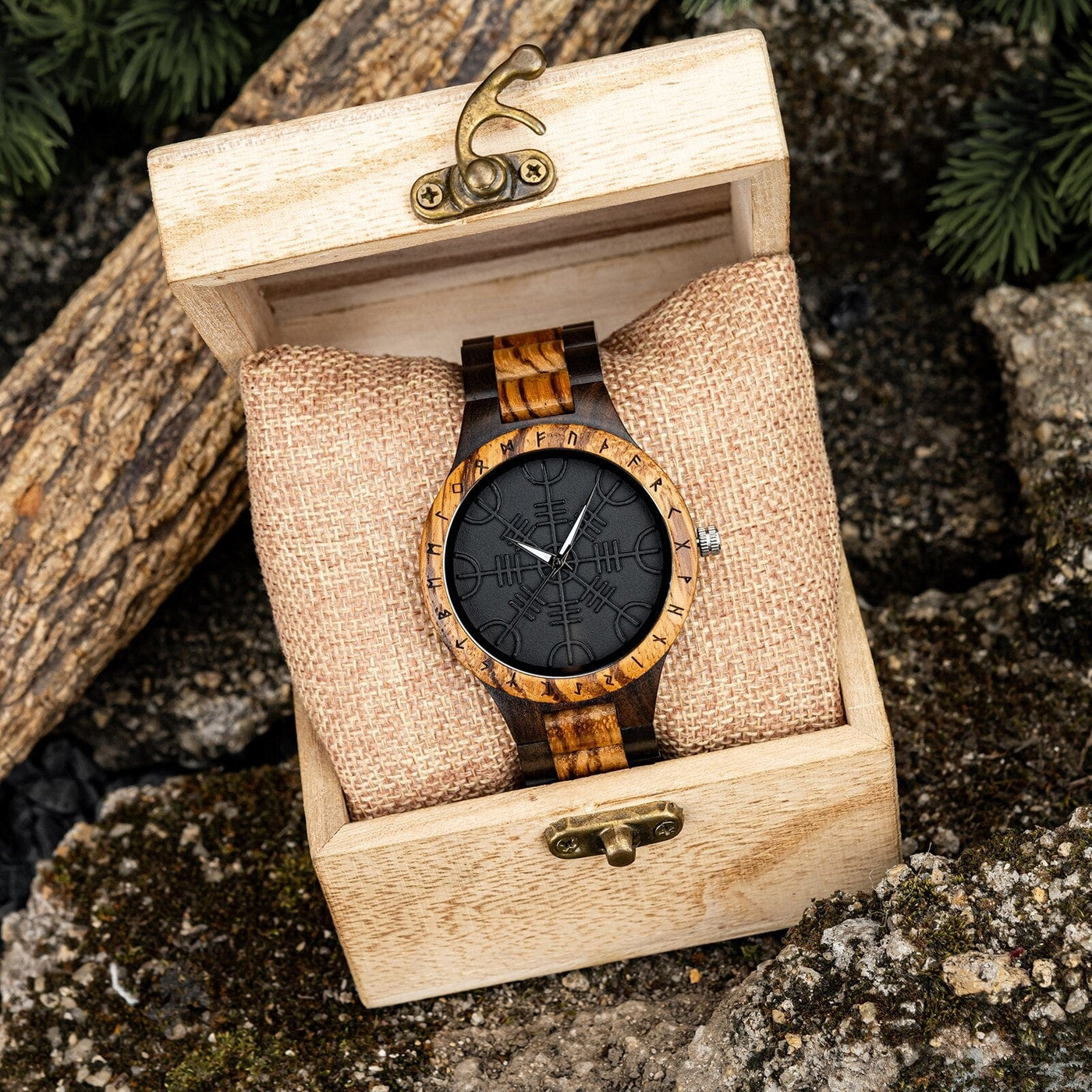 Montre en Bois - Vegvisir-HERITAGE VIKING
