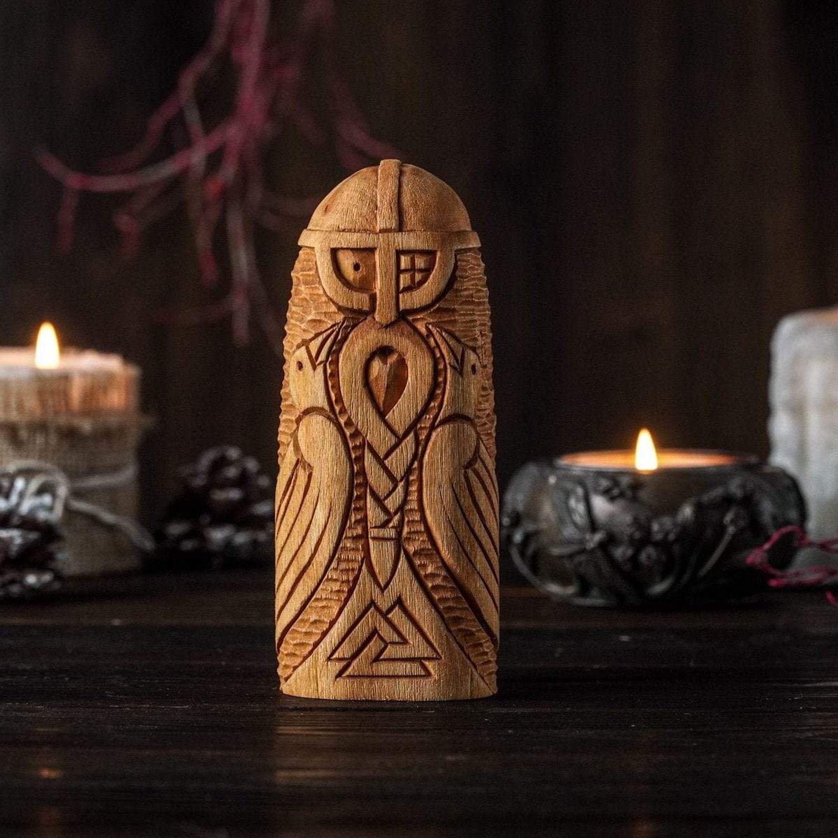 Statue en bois d'Odin-HERITAGE VIKING