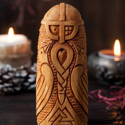 Statue en bois d'Odin-HERITAGE VIKING