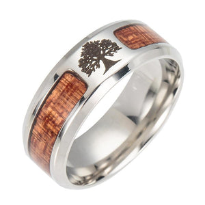 Bague d'Yggdrasil - acier inoxydable-HERITAGE VIKING
